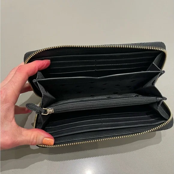 NWOT Kate Spade Natalia Continental Quilted Large Leather Black Zippered Wallet - Picture 5 of 7